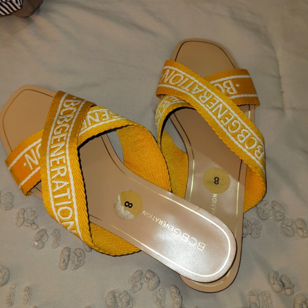 BCBGeneration Mustard Crisscross Sandals - Picture 4 of 4